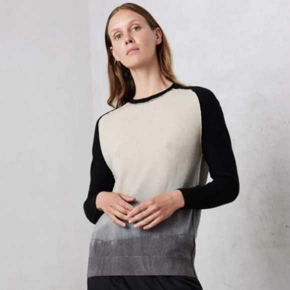 Raquel Allegra Relaxed Ombre Cashmere Crew Sweater - Picture 10 of 10
